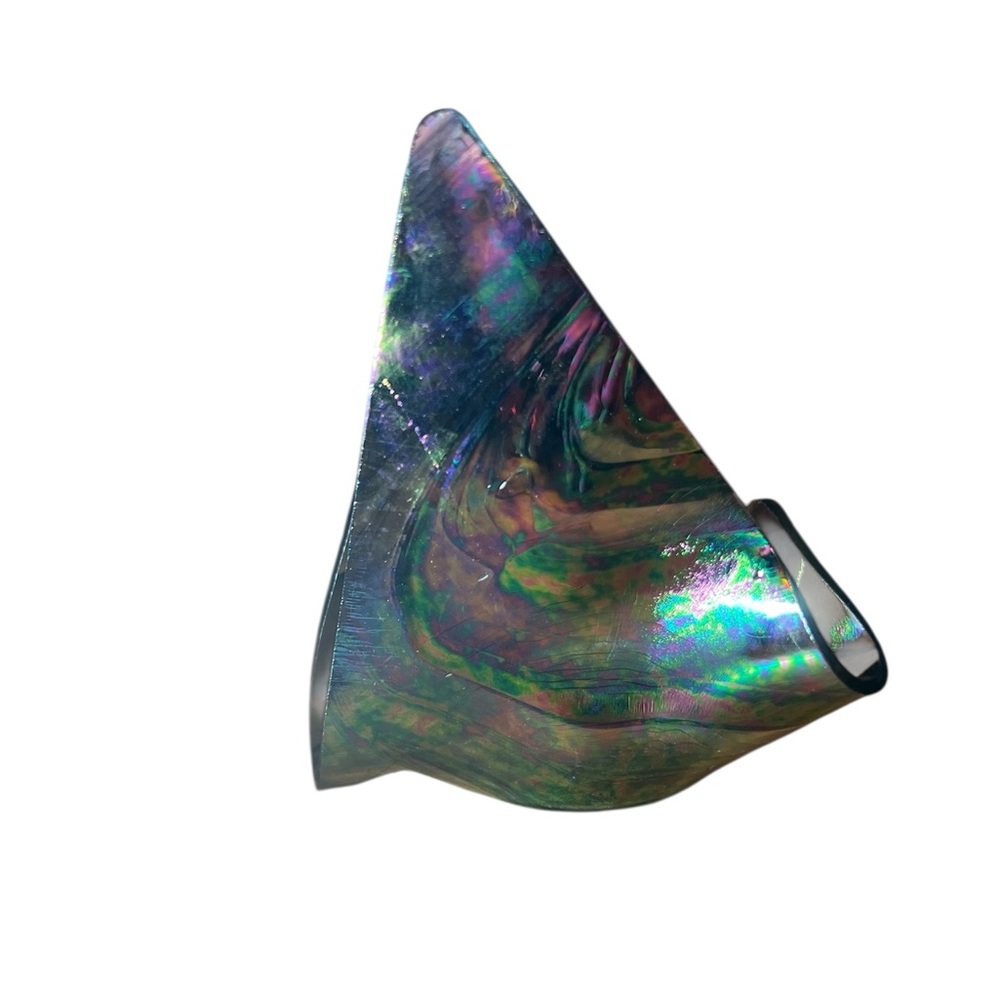 Abstract Multicolor Glass Sculpture candle holder vintage hand folded art glass